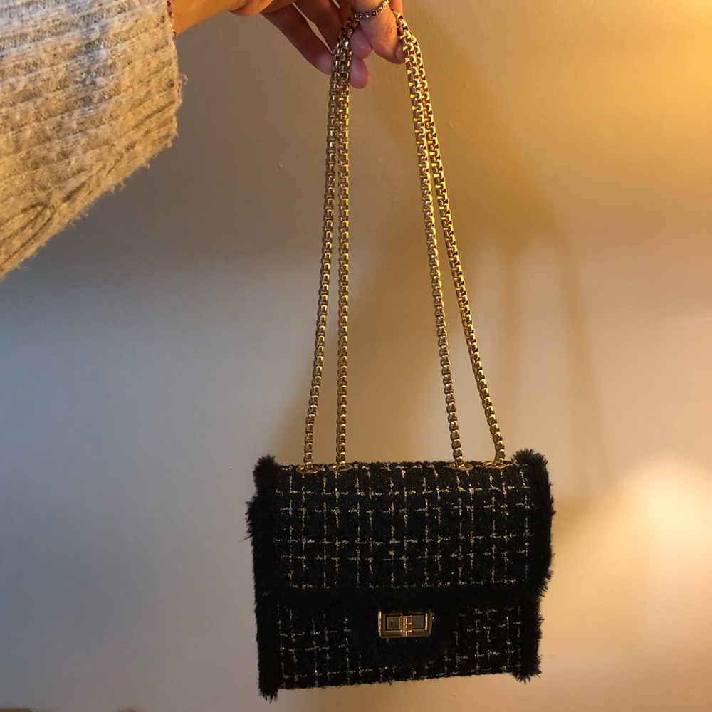 Black and gold purse